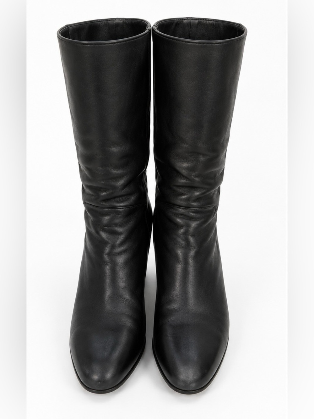 Marion Parke Black Leather Mid-Calf Boots | Size 41